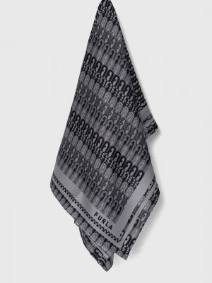 Шелковый шарф Furla серый