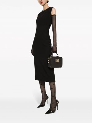 Midi šaty bez rukávů Dolce & Gabbana černé