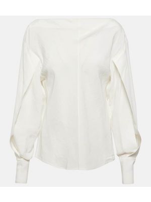 Satin bluse Jacques Wei weiß