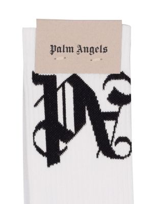 Bavlněné ponožky Palm Angels bílé