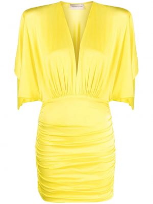 Koktel haljina s v-izrezom Alexandre Vauthier žuta