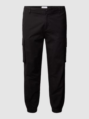 Spodnie cargo skinny fit w jednolitym kolorze Calvin Klein Jeans Plus czarne