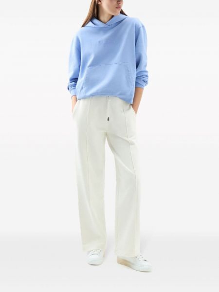 Bavlněné kalhoty s výšivkou Woolrich bílé