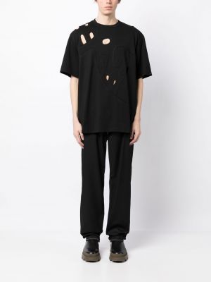 Kokvilnas t-krekls Feng Chen Wang melns