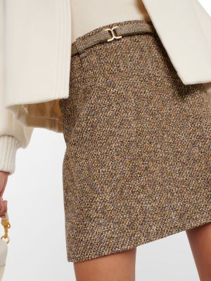 Mini falda de lana de algodón de tweed Chloé