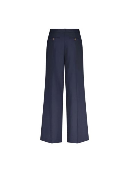 Pantalones de cintura alta de lana Kiltie azul