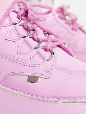 Ботинки на платформе Kickers Kick с розовым голографическим лаком