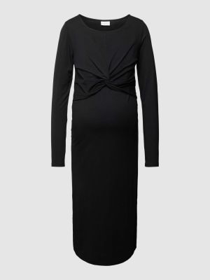 Sukienka midi z okrągłym dekoltem Mamalicious czarna