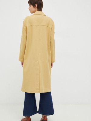 Vlněný kabát United Colors Of Benetton žlutý