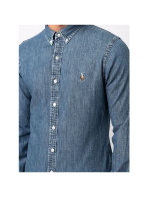 Koszula jeansowa z długim rękawem Ralph Lauren niebieska