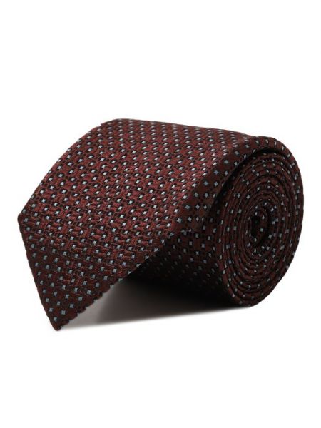 Шелковый галстук Emporio Armani бордовый