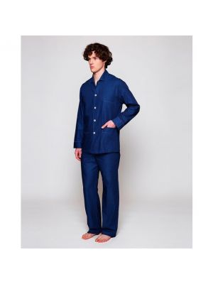 Pijama con estampado de tejido jacquard Mirto azul