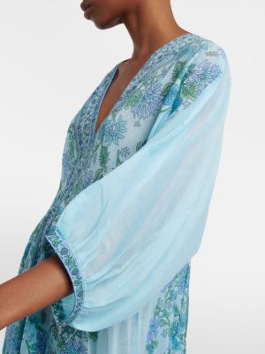 Pamučna maksi haljina s cvjetnim printom Juliet Dunn plava