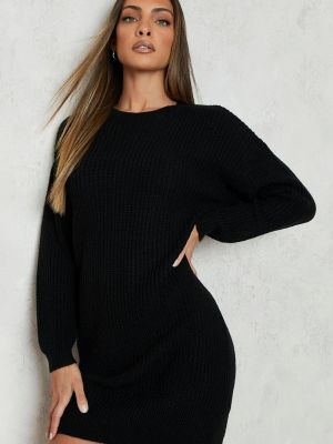 Платье-свитер с круглым вырезом Boohoo черное