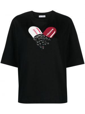 Jersey t-shirt mit print Rabanne schwarz