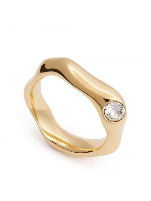 Асиметричен пръстен с кристали Ami Paris златисто