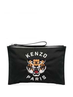 Pisemska torbica s tigrastim vzorcem Kenzo črna