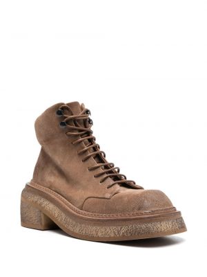 Ankle boots sznurowane koronkowe Marsell brązowe