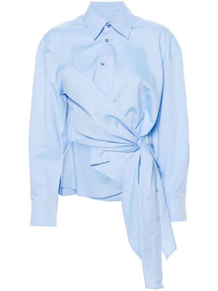 Modrá asymetrická bavlněná košile Marques'almeida