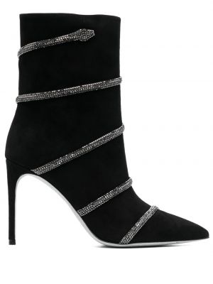 Обувки до глезена с кристали René Caovilla черно