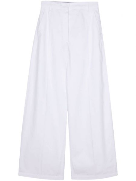 Relaxed памучни панталон Sportmax бяло