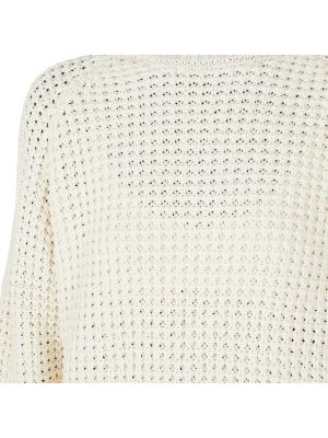 Dzianinowy sweter z okrągłym dekoltem A.p.c. beżowy
