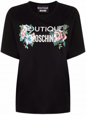 Camiseta de flores Boutique Moschino negro