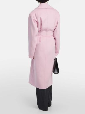 Μάλλινο παλτό Sportmax ροζ