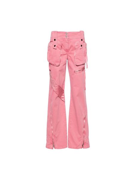 Spodnie bawełniane Blumarine różowe