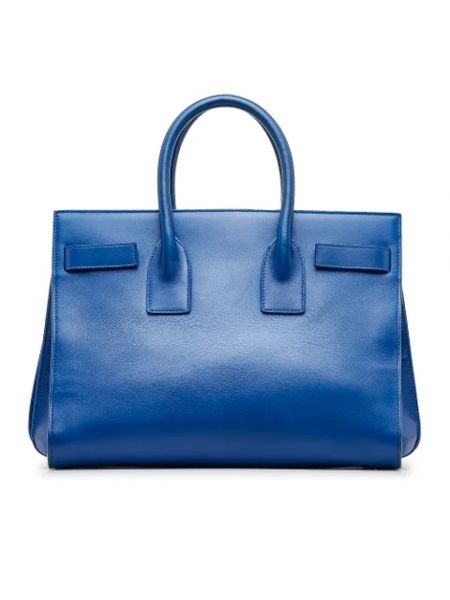 Bolso shopper de cuero Yves Saint Laurent Vintage azul
