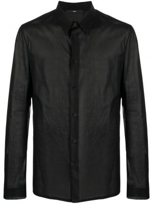 Βαμβακερό πουκάμισο με διαφανεια Sapio μαύρο