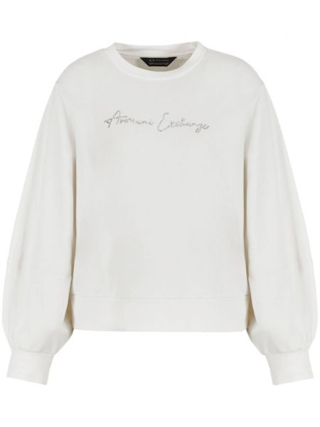 Bluza z okrągłym dekoltem Armani Exchange biała