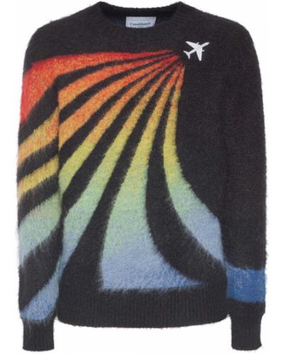 Moherowy nylonowy sweter Casablanca czarny
