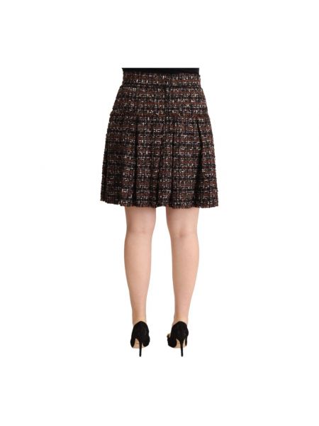 Mini falda plisada Dolce & Gabbana marrón