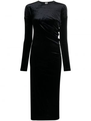 Aksamitna sukienka midi Toteme czarna