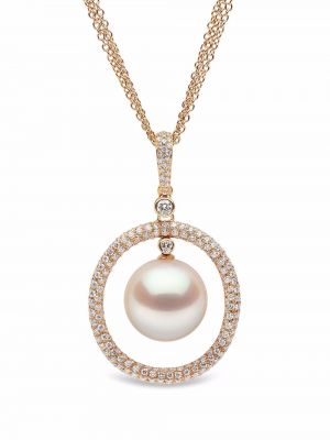 Pendentif avec perles à imprimé en or rose Yoko London rose