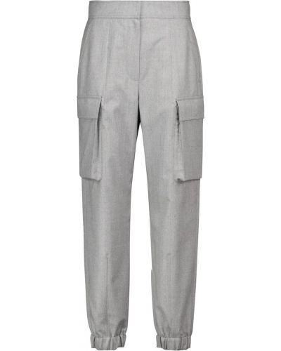 Flanelové vlnené teplákové nohavice Brunello Cucinelli sivá