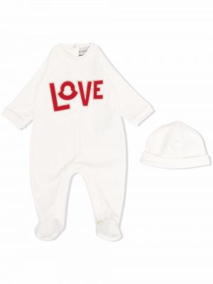 Bomull brodert pyjamas for jenter Moncler Enfant hvit