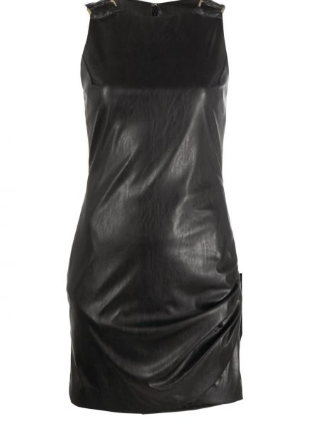Кожаное платье мини Just Cavalli, черное