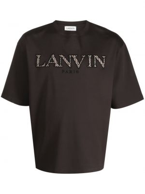 Памучна тениска с принт Lanvin кафяво