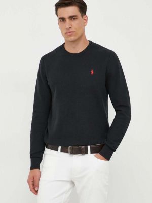 Хлопковый свитер Polo Ralph Lauren черный
