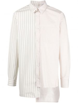 Asimetriška dryžuota marškiniai Lanvin balta