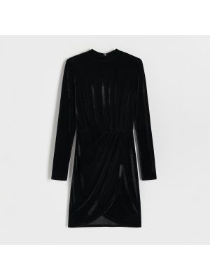 Velurové mini šaty Reserved černé