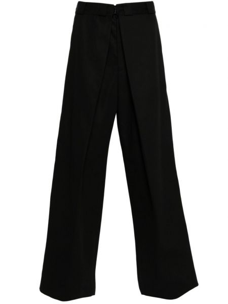 Plisirane hlače bootcut Givenchy crna