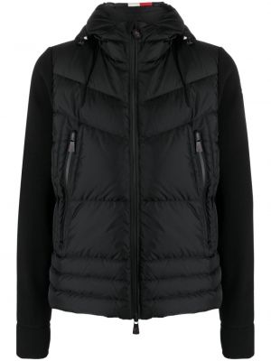 Prošivena pernata jakna s kapuljačom Moncler Grenoble crna