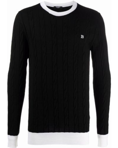 Merino lang genser Balmain svart