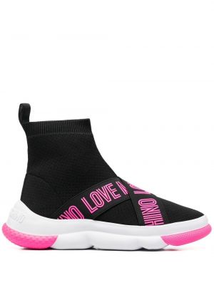 Sneakers con stampa Love Moschino nero