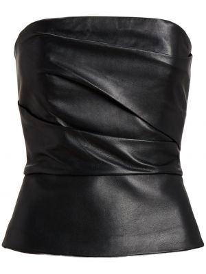 Soutien-gorge en cuir Ralph Lauren Collection noir