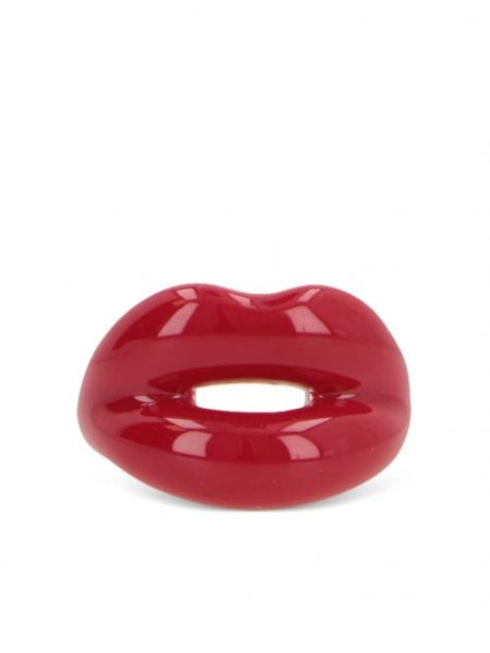 Srebrny pierścionek chunky Hotlips By Solange