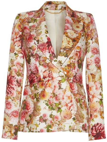 Blazer lung cu model floral cu imagine Adam Lippes